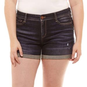 jean shorts mid-rise relaxed fit - size 14